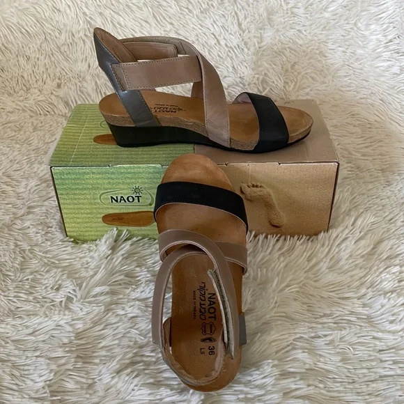 Naot Leather Wedge Sandal - Picture 2 of 5